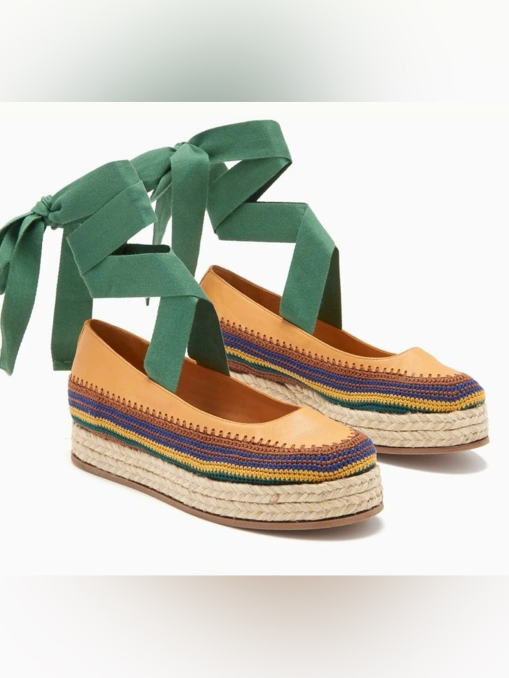 Ulla Johnson Yelena Crochet Flatform Espadrille | Size 38
